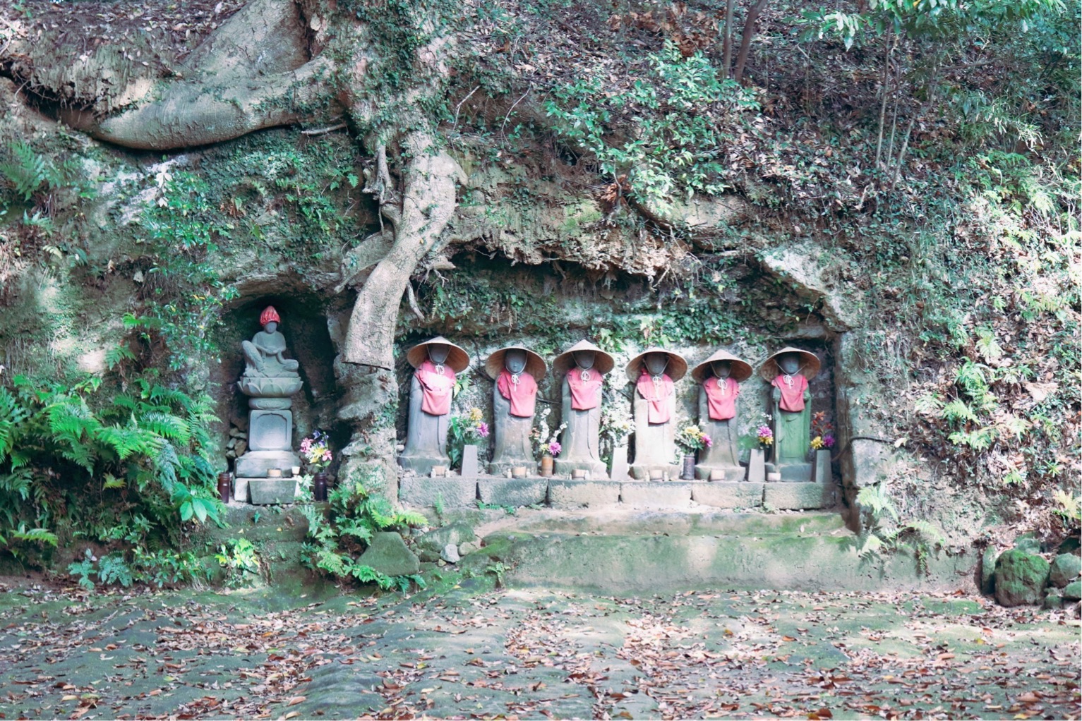 Takatoriyama Hiking Jinmuji Jizo Statues