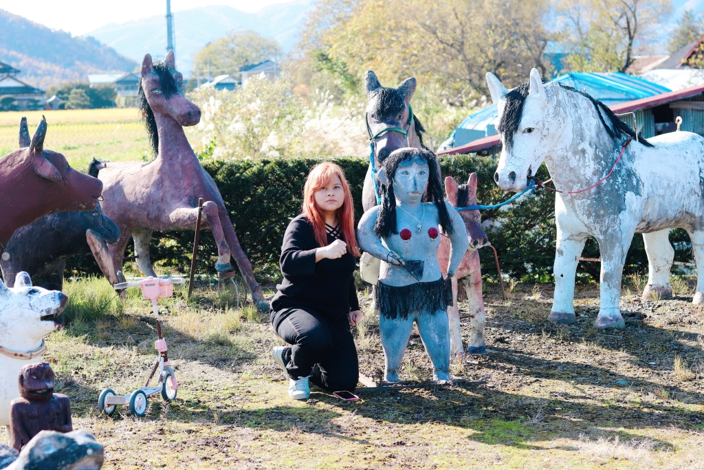A bunch of odd statues in Iwate, Japan