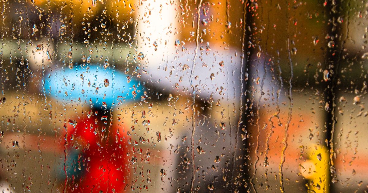 Raindrops on window pane